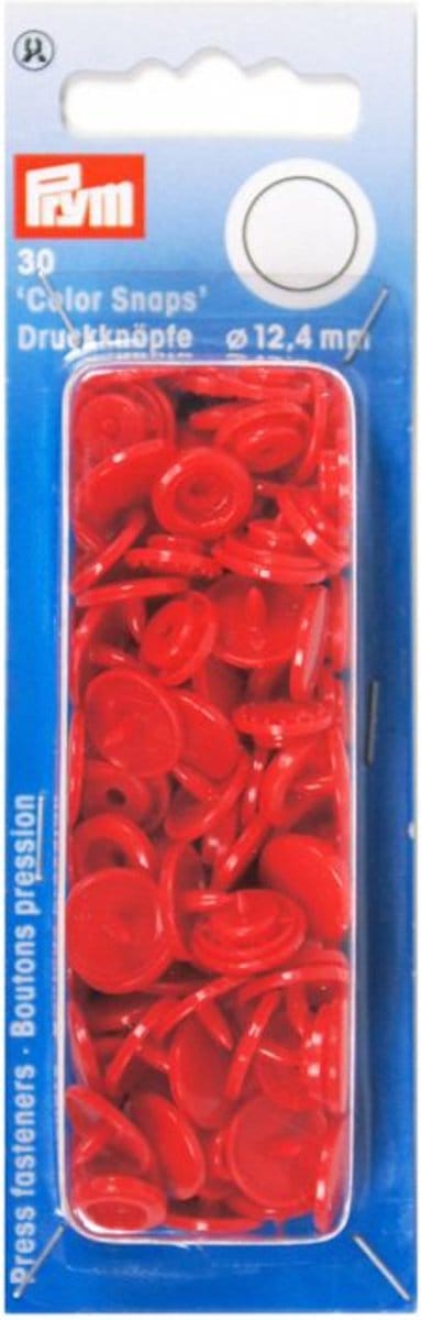 Drukknoop ColorSnaps 12,4 mm rood 30 st. - Drukknopen Color Snaps - Prym