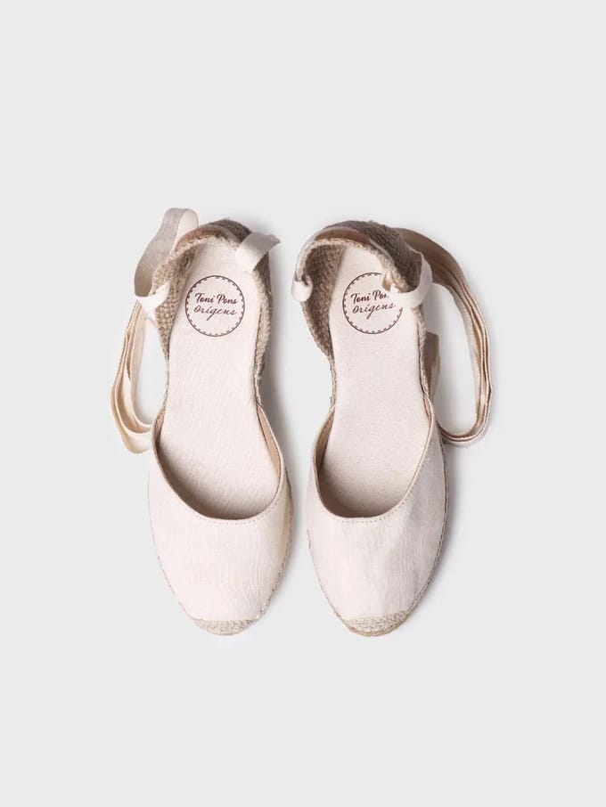 Valenciaanse espadrille met wigvormige zool en nerven | CALONGE