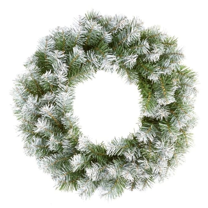 Premier Kerstkrans met sneeuwtip (Groen/Wit)