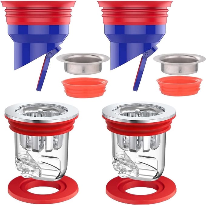 4-Pack Universele Geurstopper voor Doucheputjes en Vloerafvoeren