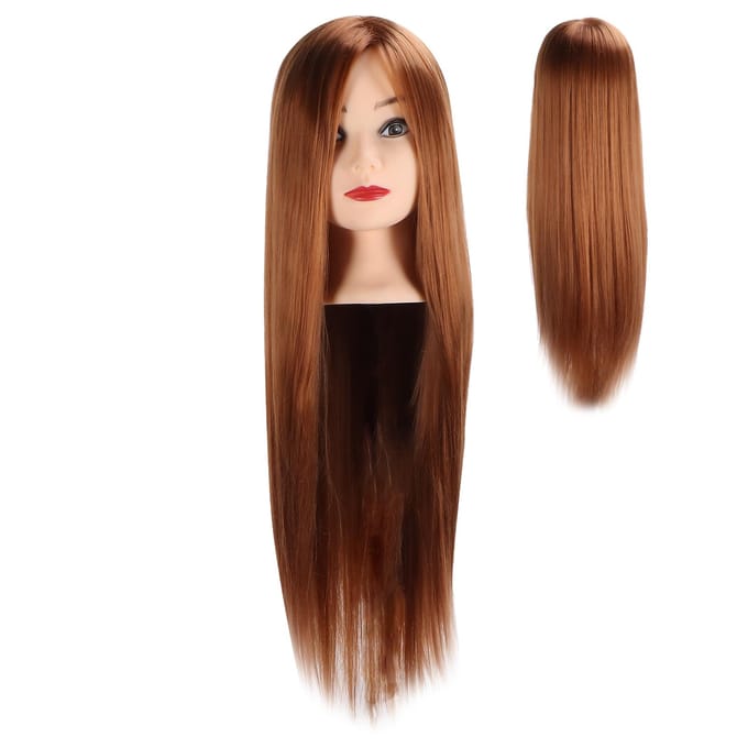 Kappershoofd Mannequin Lichtbruin Haar Vlechten Styling Training Mannequin Hoofd (met make-up) brown