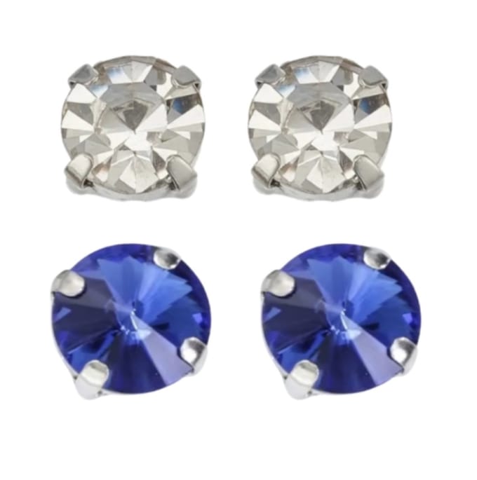 Magneetoorbellen 2 paar 8 mm wit en blauw