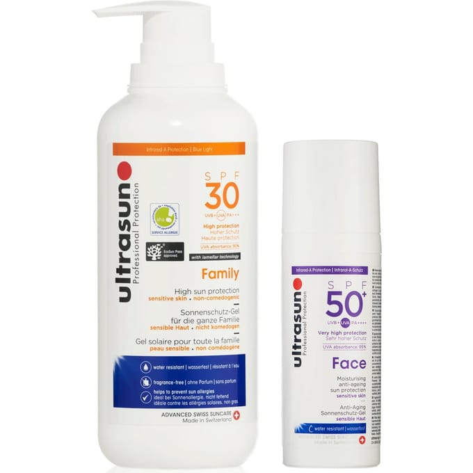 Ultrasun Family SPF30 400ml and Ultrasun Face SPF 50+ 50ml Bundle