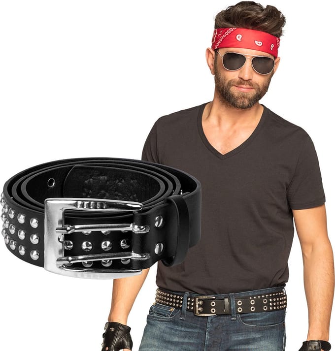 Boland - Riem Studs Zwart - Volwassenen - Unisex - Biker - Punk en Aso