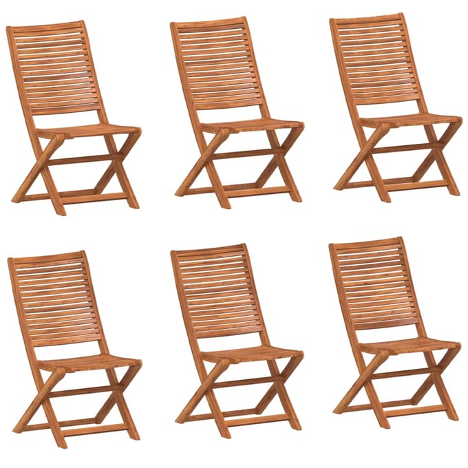 vidaXL - Klapstoelen - 6 - stuks - 51x66x95 - cm - Massief - acaciahout