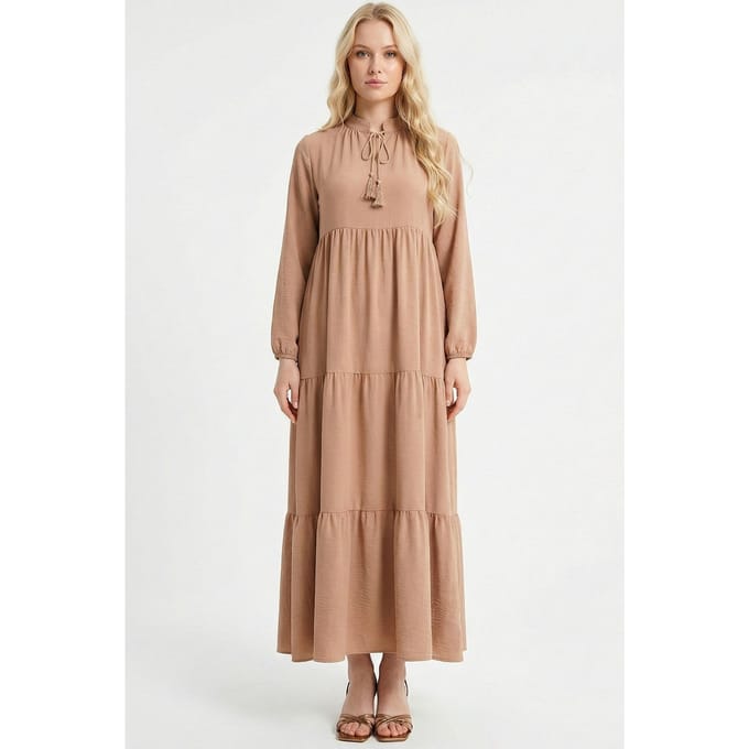 Maxi-jurk met strikdetail