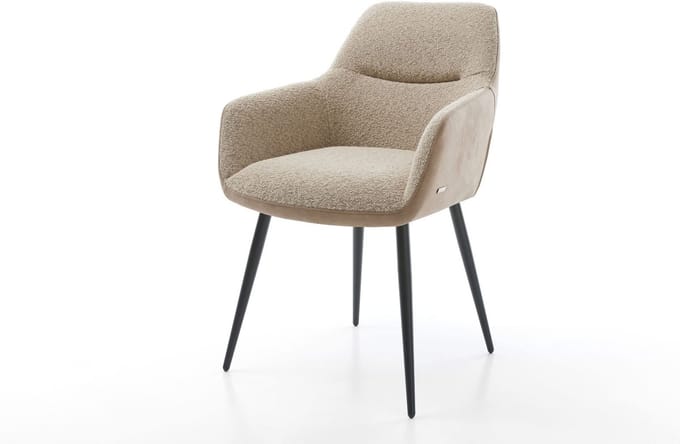 Gestoffeerde-stoel Pejo-Flex 4-poot conisch zwart materiaalmix mud pocketveer kern