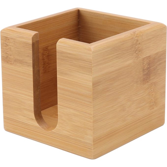 Boîte à mouchoirs Bambou Bois Texturé Rectangulaire Rangement Organisation Papier pour Cuisine Bureau brown