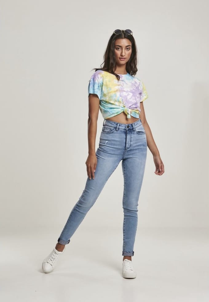 Urban Classics - Tie Dye Boyfriend Dames Tshirt - 2XL - Multicolours