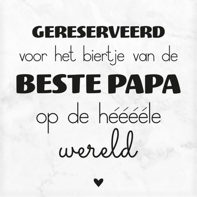 Marmeren Onderzetter - Papa - 10 x 10 x 1 cm
