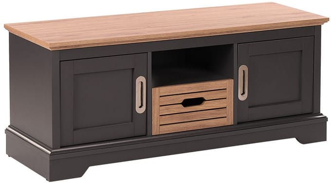 GARET - TV-meubel - Donkergrijs - Vezelplaat