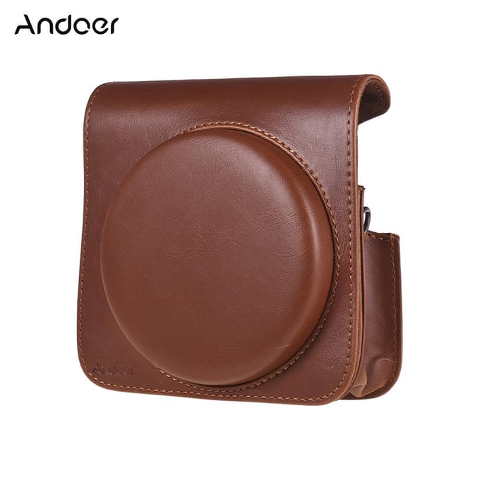 Beschermhoes PU leren tas met verstelbare band voor Fujifilm Instax Square SQ6 Instant