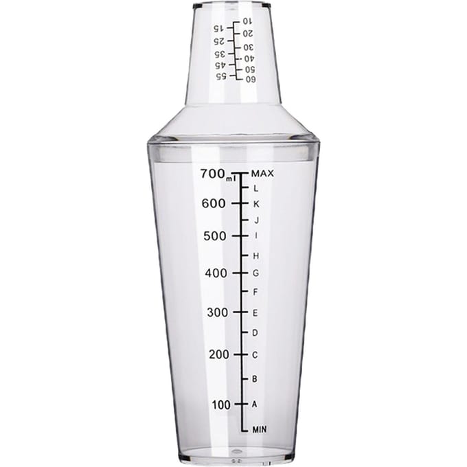 Cocktail Shaker Set met Maatverdeling 700ml PC Koude Hittebestendig Bartender Mixer Tool voor Melktheewinkel white