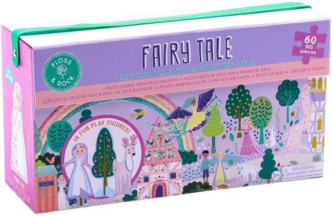 Floss & Rock Vloerpuzzel, Sprookjes - 60 stuks - 132 x 32 cm - met pop-out figuurtjes