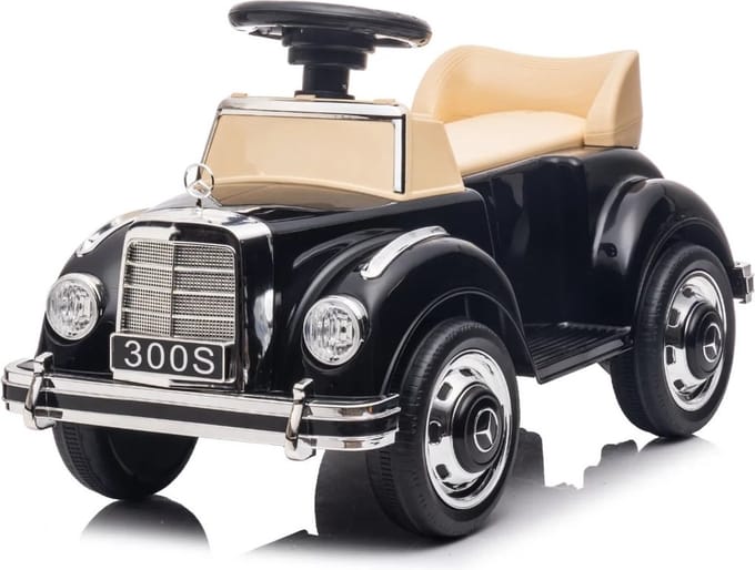 Mercedes 300S Loopauto - voor Kinderen - 2 tot 4 jaar - Claxon - Zwart