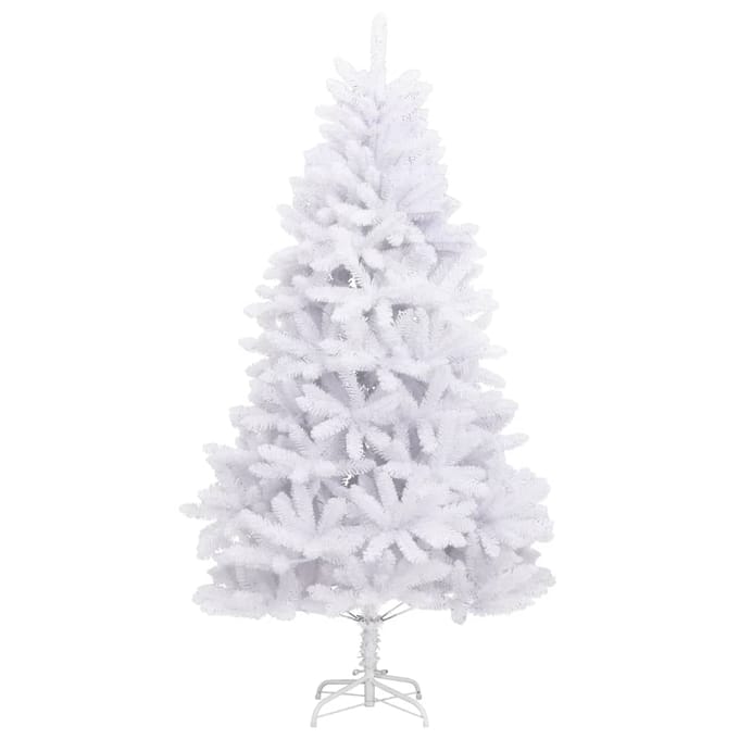 vidaXL - Kunstkerstboom - met - scharnieren - met - standaard - 210 - cm - wit