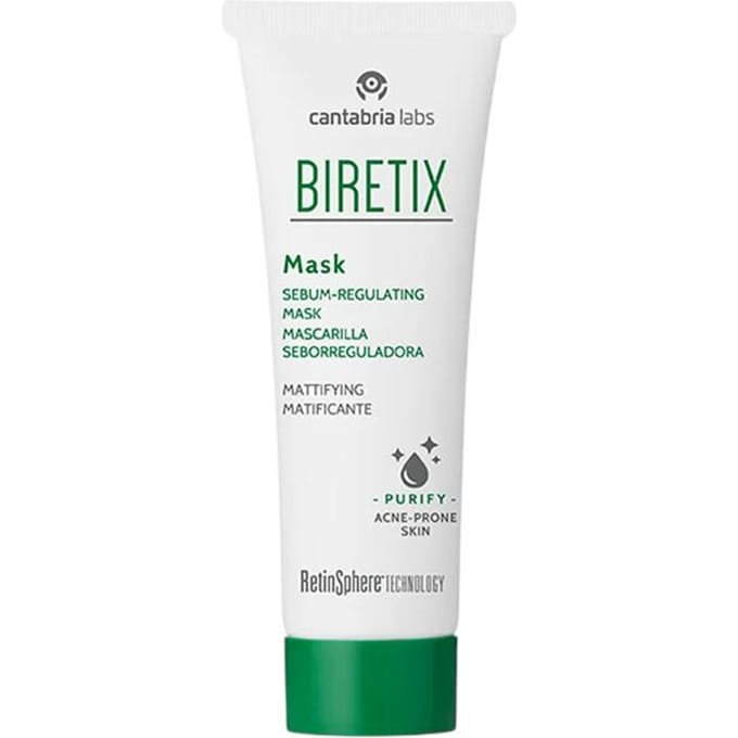 Cantabria Labs, Biretix, Régulateur de Sébum, Masque Crème, Pour le Visage, 25 g
