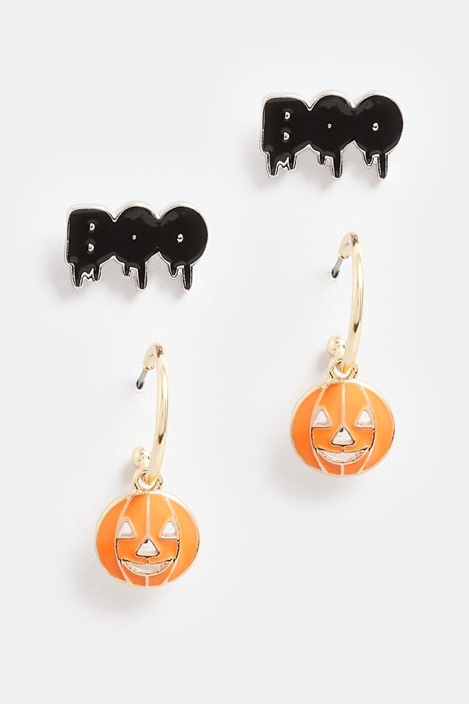 Yours Set Van Twee Paar Oorbellen Met Halloweenthema In Goudsize One Size