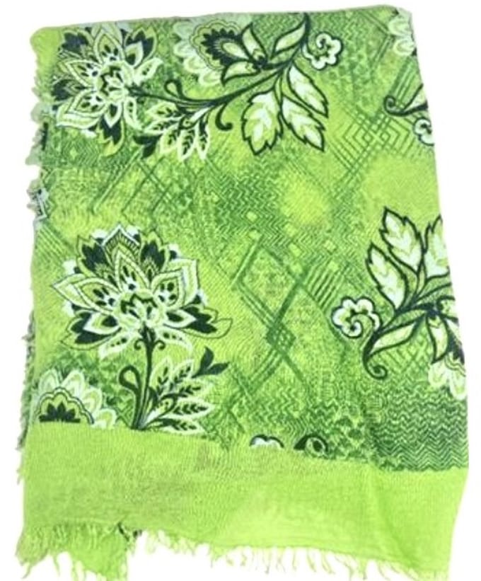 Lange Sjaal - 100% Bamboe - Print - (3802) Groen/Zwart