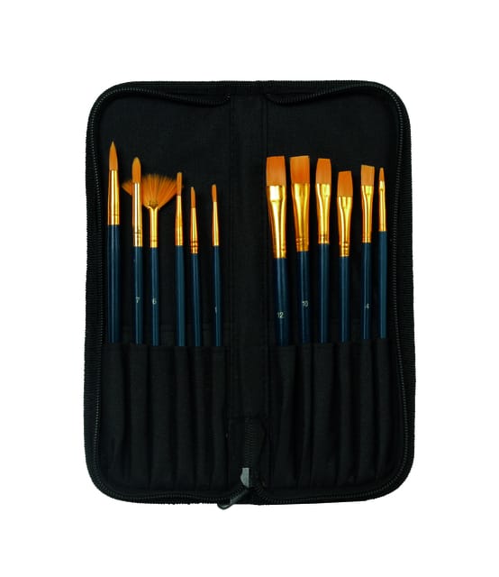 Kwasten set conda synthetisch 12 stuks in etui | Set a 12 stuk