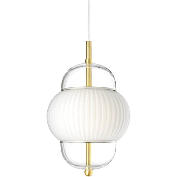DESIGN BY US Hanglamp Shahin, Ø 23 cm, 3-lamps, wit / helder, glas