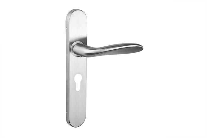 Lavuzo deurkruk Benevento RVS met afgerond schild PC55 | Per set | Deurklink met schild