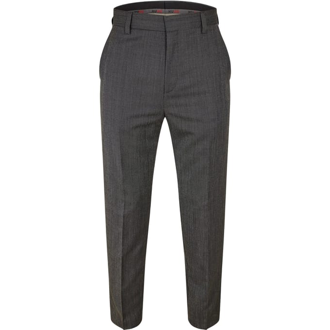 Hugo Heren Katoenen Rechte Pantalon (Grijs)