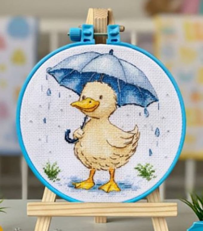 Borduurpakket ABRIS ART - Ducklings Walk - De Eend aan de Wandel - AHM093