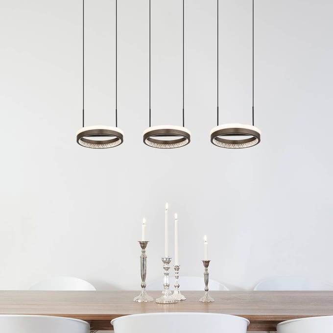 Globo - hanglamp - DELLA - zwart - metaal - grote eettafellamp - LED - 67179H2