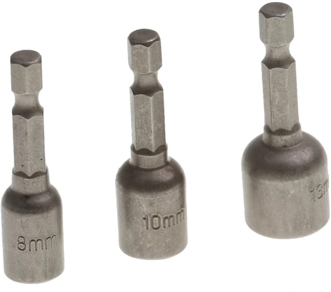 Magnetische Dopsleutelbit Set 1/4'' - Nut Driver Set - 8 10 13 mm - Voor Accutol - Boormachine - M5 M6 M8