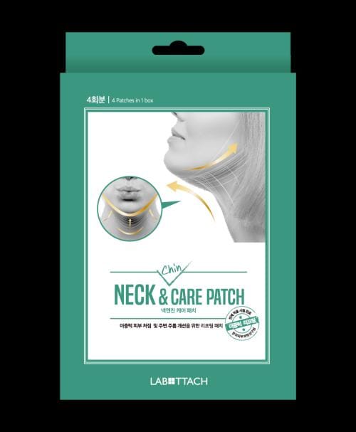 Patch Wooshin Labottach pour le cou et le menton – Masque hydrogel au collagène pour le soin du cou et du menton, 4 pièces