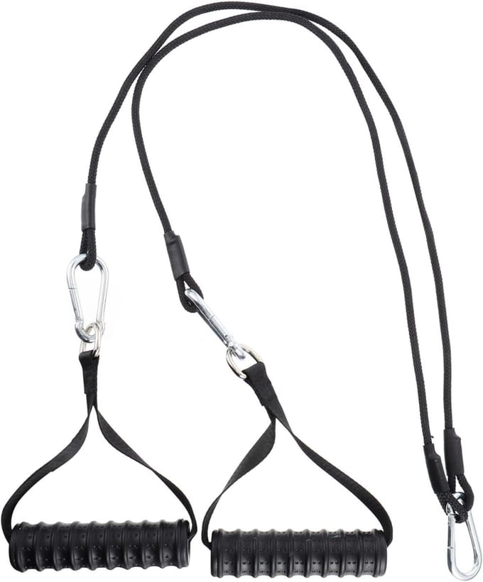 Fitness Tricep Pulldown - Touw met Katrol - Spiertraining Thuis - Compact Draagbaar - 109 cm - Diverse kleuren