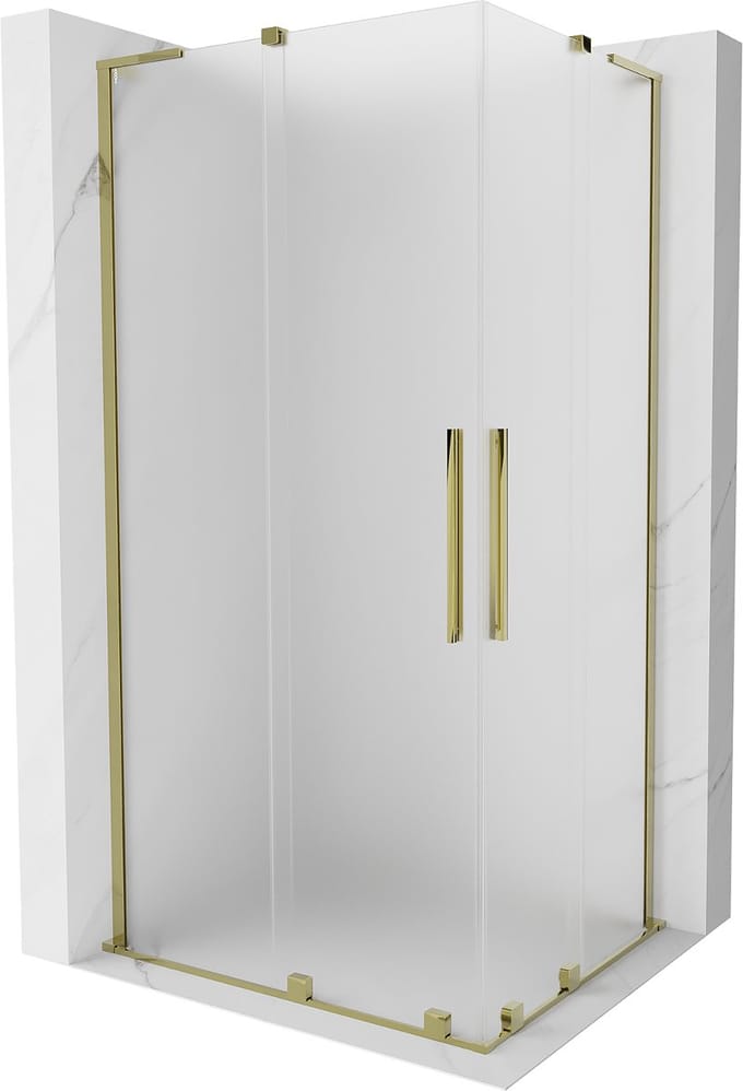 Mexen Velar L Duo schuifdouchecabine 100 x 90 , matglas, goud - 871-100-090-02-33-50