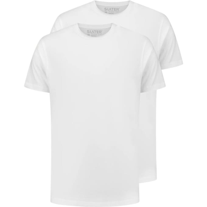 Slater  T-shirts Wit 2500 Basic 2-pack O-neck White