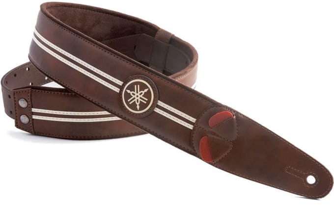 Yamaha RightOn! Race Vegana Guitar Strap Brown gitaarband