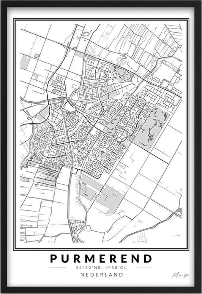 Poster Stad Purmerend A3 - 30 x 42 cm (Exclusief Lijst)