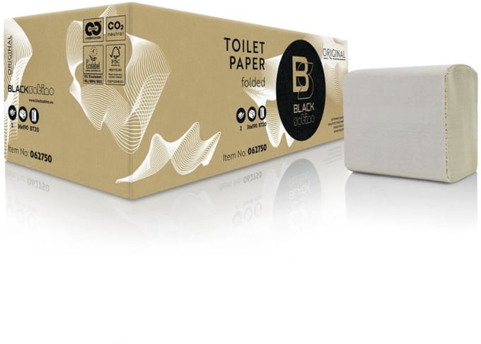 Black Satino original toiletpapier bulkpack 2-laags recycled
