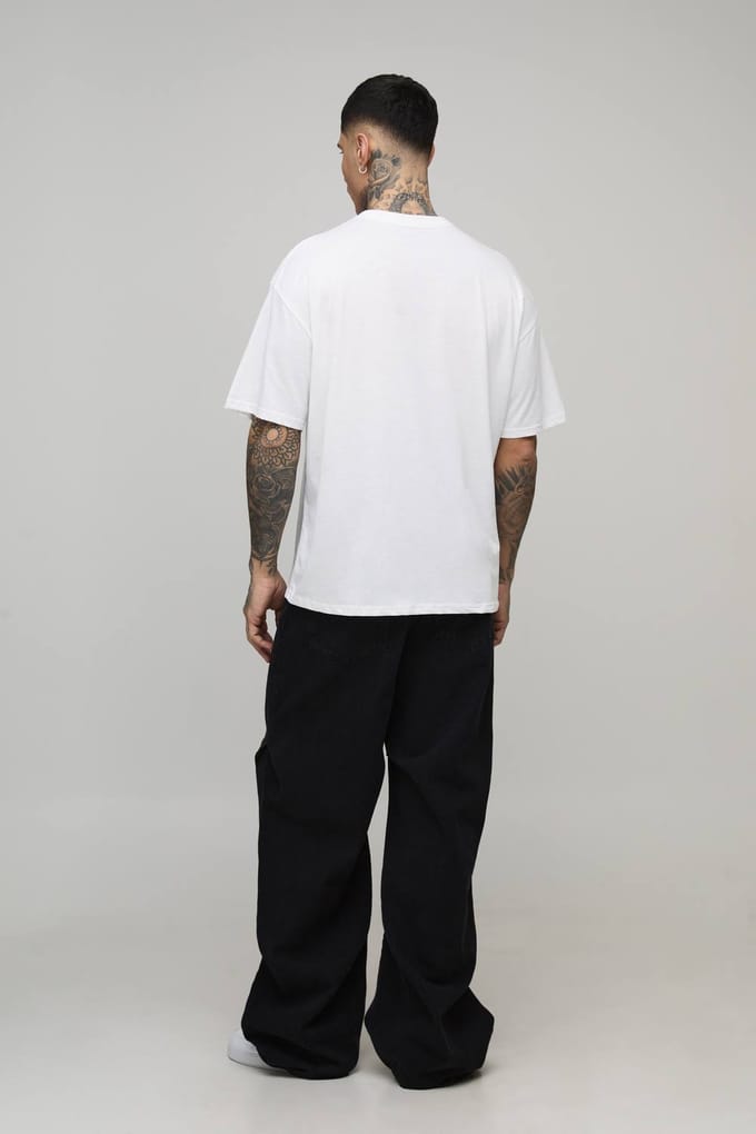 Tall Oversized Grateful Dead Licentie Geprint T-Shirt | White | Size Medium