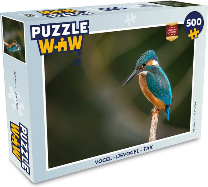 Puzzel Vogel - IJsvogel - Tak - Legpuzzel - Puzzel 500 stukjes