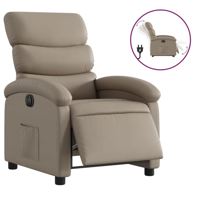 vidaXL - Fauteuil - verstelbaar - elektrisch - kunstleer - cappuccinokleurig