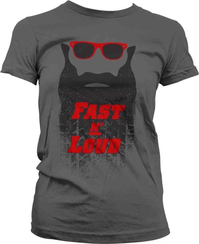 Fast N' Loud Dames Tshirt -S- Kaufman Beard Grijs