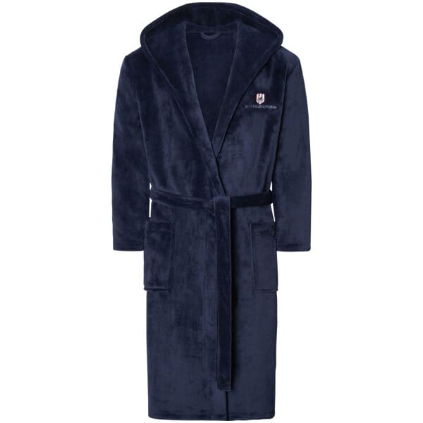 Jan Vanderstorm herren Fleece Badjas - 80/82 - donkerblauw - Plus Size