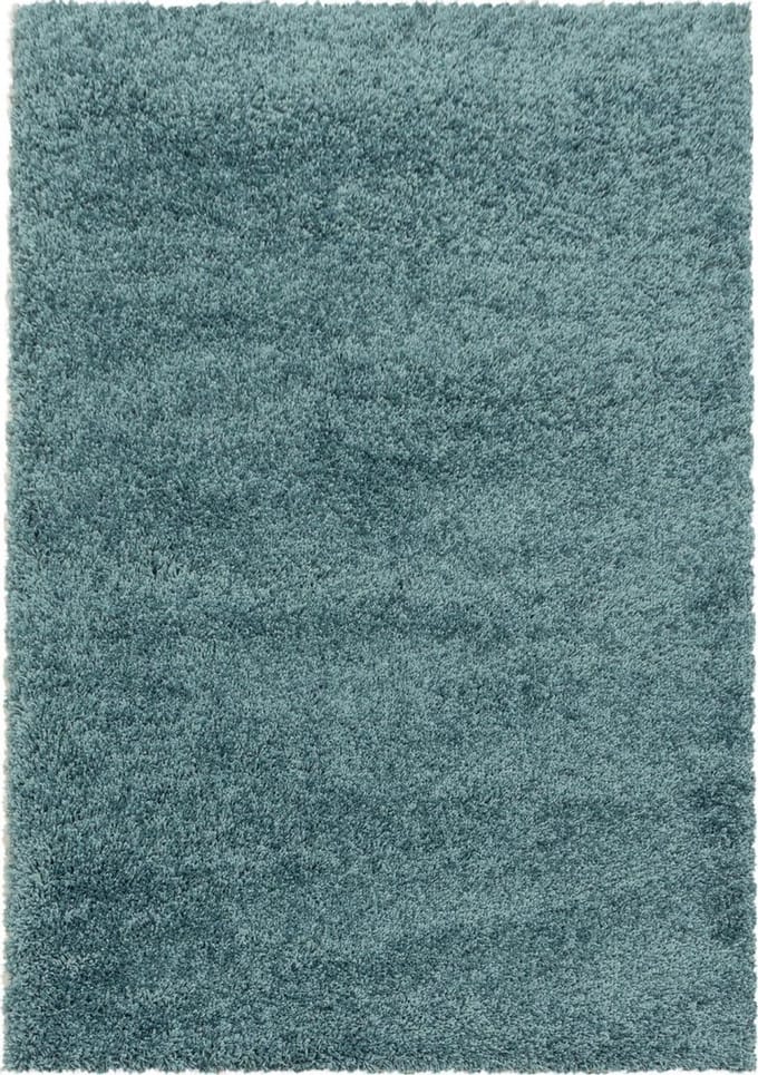 Modern hoogpolig vloerkleed Sydney - aqua - 80x250 cm