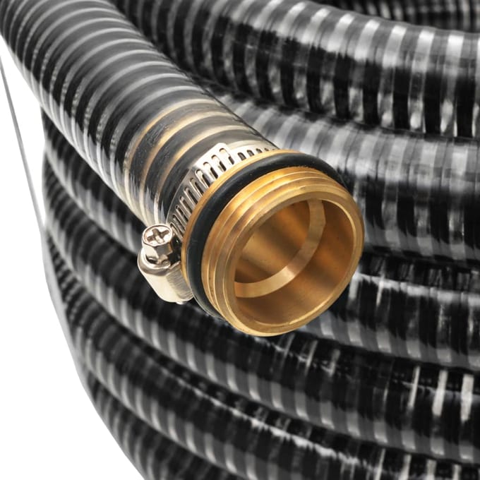 vidaXL Zuigslang met messing koppelingen 7 m 25 mm zwart