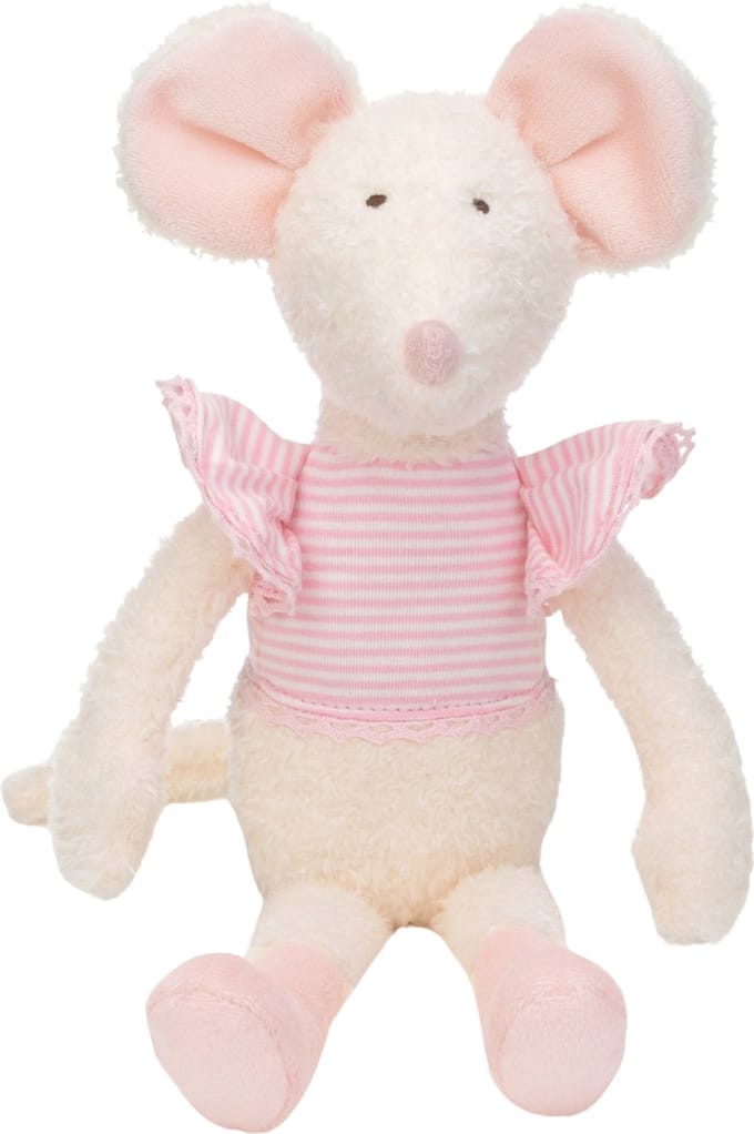 Happy Horse Muis Maddy Knuffel 30 cm - Wit/Roze - Baby knuffel