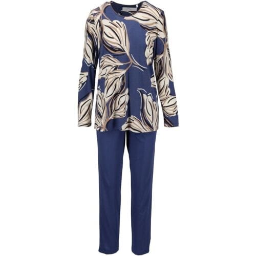 Katoenen dames pyjama diepblauw Ringella - Blauw - Maat - 52