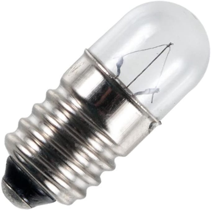 Signaallamp E10 12V 2W - 166 mAh - Per stuk - T9 Gloeilamp Ø9mm - 23mm - 2500K - Dimbaar