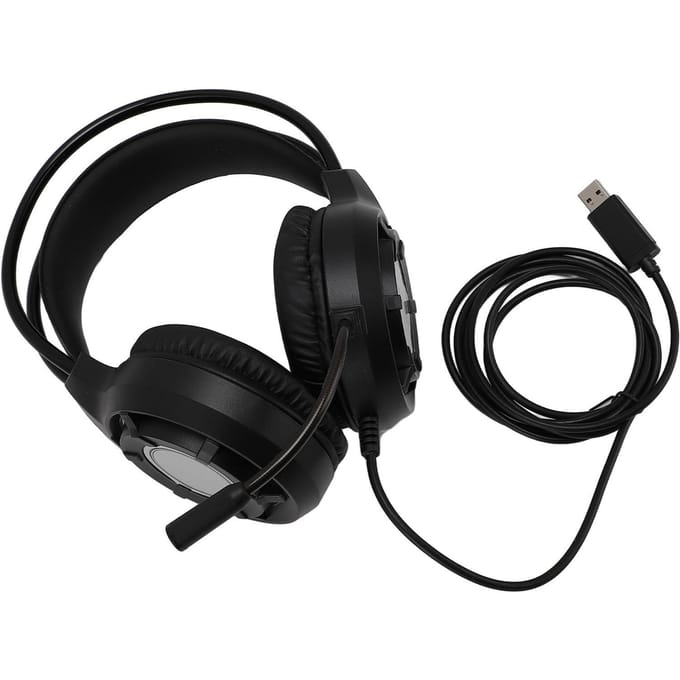 USB Gaming Headset Computerhoofdtelefoon met Microfoon RGB-licht Bedrade Hoofdtelefoon voor Laptop