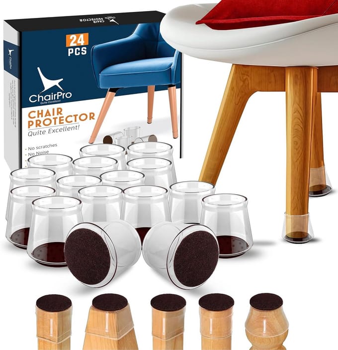 Silicone Stoelpoot Beschermers voor Houten Vloeren - Set van 24 Antislip