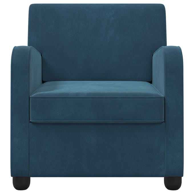 vidaXL - Fauteuil - Blauw - fluweel